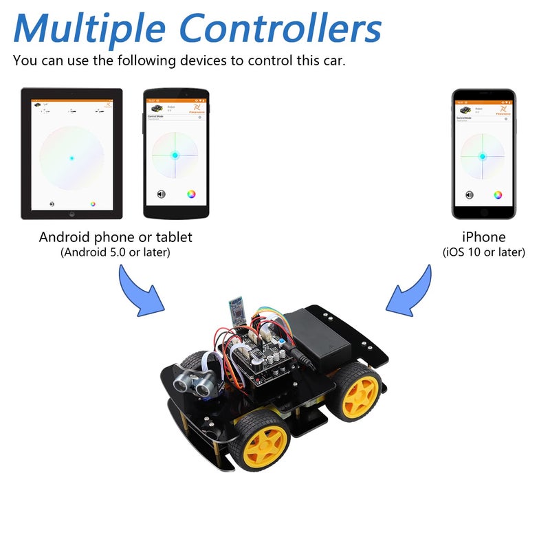 Freenove 4WD Car Kit (Compatible with Arduino IDE), Line Tracking, Obstacle Avoidance, Wireless Control App, Ultrasonic Sensor Motor Servo - Image 5